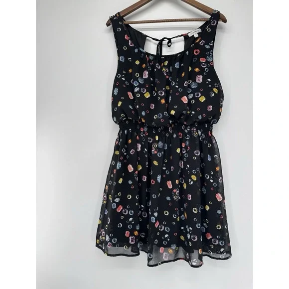 Olsenboye Gem Stone Diamond Chiffon Fit & Flare Mini Dress XL babydoll Sheer - Picture 2 of 7